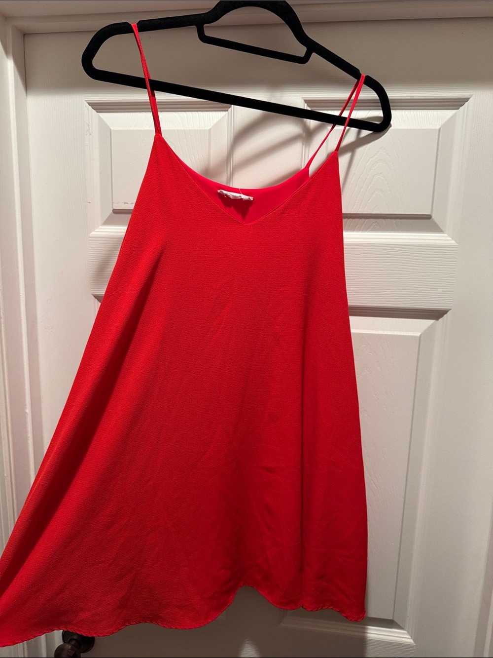 Flowy peach love Women’s Red Sleeveless V-Neck Swing dress sizeM
